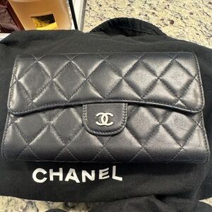 Chanel Black Quilted Clutch